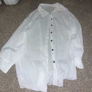 SHEIN Textured White Blouse